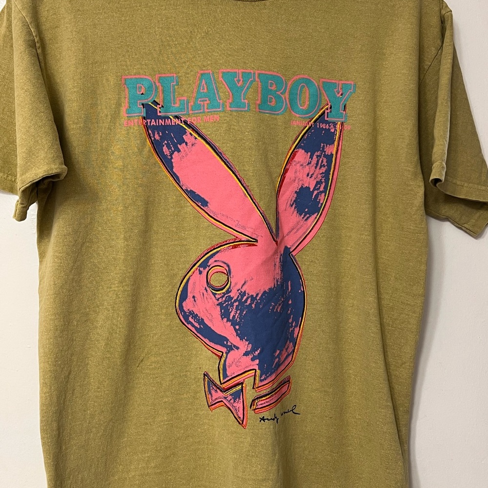 Playboy x Andy Warhol Graphic T-Shirt Light Sand Size S – New With Tags